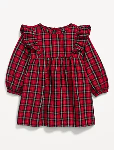 Old Navy Baby Girls Long-Sleeve Plaid Seeksucker Dress Red Size 18-24 Months $30 - Picture 1 of 2