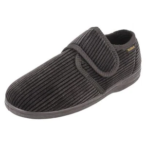 Herren Rosebank Extra Breite Passform Textil Riemenverschluss Indoor Hausschuhe Kevin - Bild 1 von 10