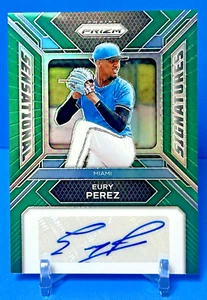 Eury Perez Auto ! Marlins Prospect ! 2024 Panini Prizm - Green Prizm ! - Picture 1 of 2