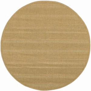 8' X 8' Beige Round Stain Resistant Indoor Outdoor Area Rug - Picture 1 of 1