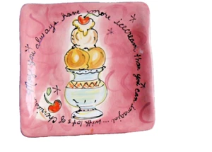 Zertifiziert International Julia Junkin Keramik Quadratisch Eis Dessertteller Pink - Bild 1 von 10