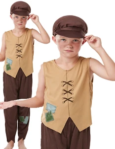 Costume vittoriano riccio ragazzi libro giorno abito da giorno bambini Oliver Twist - Foto 1 di 4