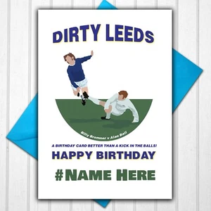 Leeds United Billy Bremner Personalised Birthday Card Any Name or Relative - Picture 1 of 2