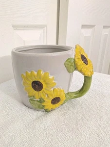 SUNDAY MORNING KERAMIK Handbemalt Sonnenblume Becher 21oz Floral Teetasse - Bild 1 von 5