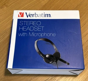 Headset und Mikrofon Stereo Verbatim 70721, 3,5 mm Klinke Standard schwarz - NEU! - Bild 1 von 9