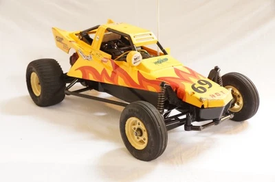 RARE VINTAGE ORIGINAL YELLOW 1984 TAMIYA GRASSHOPPER RC BUGGY 58043 1/10 - Image 1 of 4