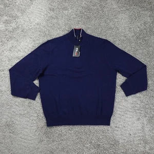 Ralph Lauren RLX Washable Cashmere Quarter Zip Sweater Navy XL NWT - Picture 1 of 9