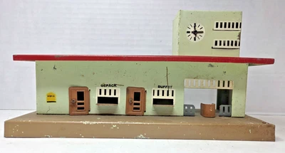 Kibri Tinplate Railway Station with Clock Tower-HO O Scale Train Accessory VTG - Image 1 of 4