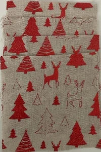 Christmas Linen Fabric Squares 10 X 10cm Approx 12 Piece Bundle - Picture 1 of 1
