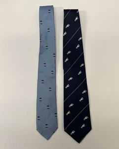 Vintage Men's UNC Chapel Hill Tar Heels Old Well Logo Navy Carolina Neckties - Picture 1 of 7