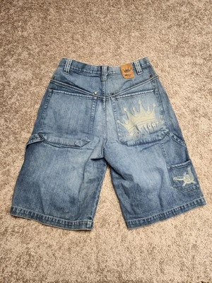Shorts jeans masculino vintage anos 90 Y2K Jnco jeans folgado carpinteiro grunge hip hop 32 X 32 - Imagem 1 de 4