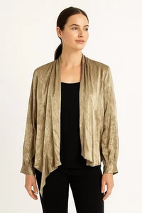 NWT Midnight Velvet Open Front Asymmetric Hem Shawl Collar Good Jacket Size 1X - Picture 1 of 5