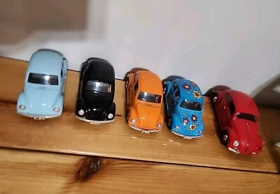 1967 Volkswagen Beetle Flowers Diecast 1:32  5 X 2.25 X 2.25 Front Set Of 5 Open - Image 1 of 4