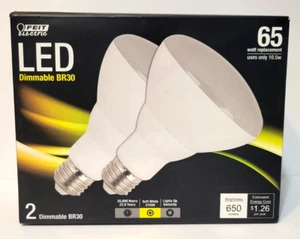Feit Electric 43523, 2 Dimmable BR30 LED 10.5W Light Bulbs, FREE SHIPPING - Picture 1 of 4