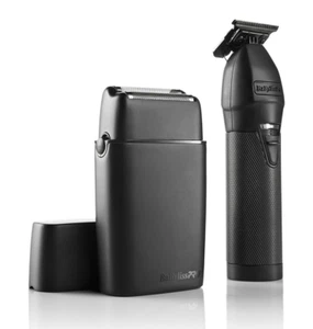 BaBylissPRO Matte Black LimitedFX Professional Trimmer & Double Foil Shaver Set - Picture 1 of 7