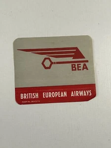 Vintage Airline Travel Label BEA British European Airlines Form BEA Q 114 - Picture 1 of 2