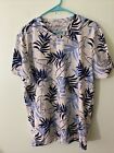 Sun and Stone Women's V Neck Palm Leaf Tee Large