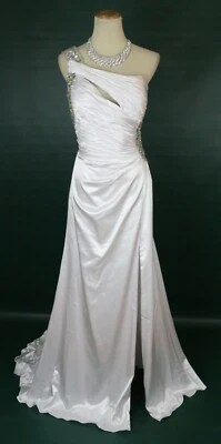 NUEVO Talla 10 Tony Bowls $400 Blanco Baile de graduación Formal Vestido Largo Vestido de Noche 1 Hombro Foto 1 de 4