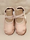 Stelle Girls Ballet Shoes Pink Leather Cloth Lined Cushioned Toe Area Size 13ML