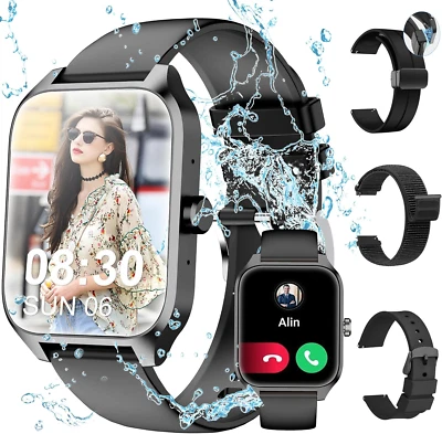 Smartwatch Damen Herren mit Telefonfunktion Sportuhr Armbanduhr Elegant Sport - Bild 1 von 4