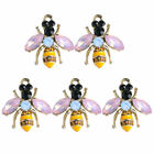 5PCS Vintage Honey Bee Charm Gold Alloy Insect Pendant Jewelry Crafts Wholesale