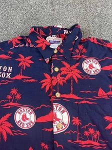 Reyn Spooner Boston Red Sox Hemd Herren Large Navy/Rot All Over Print Hawaii - Bild 1 von 12