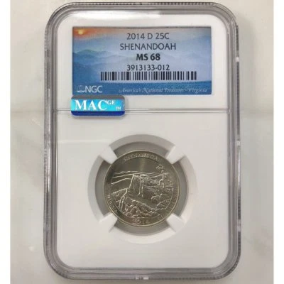 2014 D Shenandoah Quarter NGC MS68  ***Rev. Tye's Coin Stache*** #3012125 - Image 1 of 4
