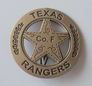 Réplica Insignia Texas Rangers Company F Acabado Dorado Novedad Insignia Occidental - Imagen 1 de 3