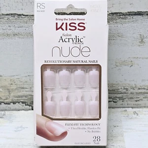 KISS Salón Acrílico Desnudo Francés Uñas Falsas Pegamento Flex-Fit Incluye 28ct 64266 Talla RS - Imagen 1 de 6