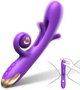 G Spot Vibrator Dildo Sex Toy: Rabbit Adult Toys with 10 Vibration 7 Flapping - Picture 1 of 6