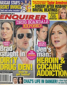 National Enquirer Magazine Brad Pitt Jennifer Aniston Taylor Armstrong Nascar - Picture 1 of 12