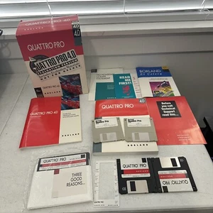 Borland Quattro Pro 4.0 Software for DOS 3.5" Floppy Disks and Reference Guides - Picture 1 of 7