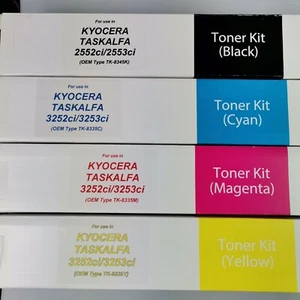 STAMPANTE TONER 4 CONFEZIONI/SET PER KYOCERA TASKALFA 2552ci TK8345 TK8335 - Foto 1 di 1
