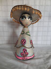 Figurine vintage d'art folklorique mexicain fabriquée USA Sullivan Indiana 1972