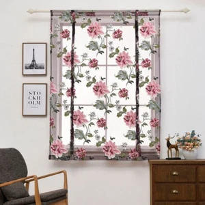 Landhaus Raffrollo Raffgardine Fenstervorhang Küchen Balkon Blumenschirme Neu - Bild 1 von 4