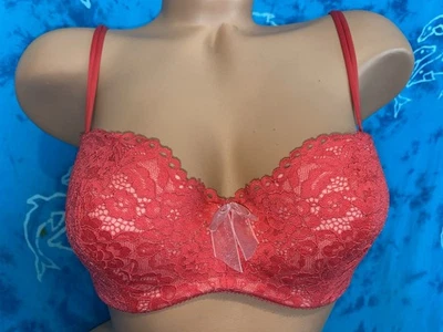 Sujetador Balconette B. Tempt’d By Wacoal 953144 Ciao Bella Coral Brillante Encaje 36C Foto 1 de 4