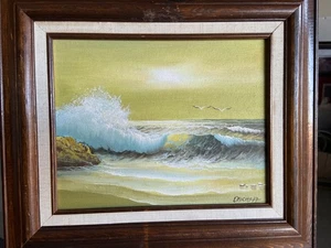 Original Framed Oil Painting of Sea Scape, Signed by Artist Daniela, 9.75 x 7.75 - Picture 1 of 6