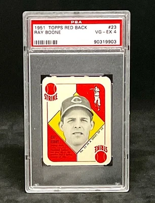 1951 Topps Red Back Ray Boone #23 Psa 4 Vg-Ex - Image 1 of 2