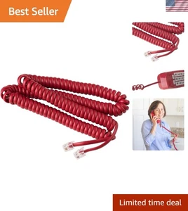 Cordon téléphonique rouge sans enchevêtrement 15 pieds facile à utiliser - Parfait pour les personnes âgées et les bureaux - Photo 1/8