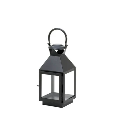 Black Classic Iron Glass Revere Medium Americana Style Candle Holder Lantern - Image 1 of 3
