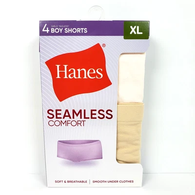 Roupa íntima Hanes conforto sem costura meninas jovens tamanho XL vários meninos shorts pacote com 4 - Imagem 1 de 4