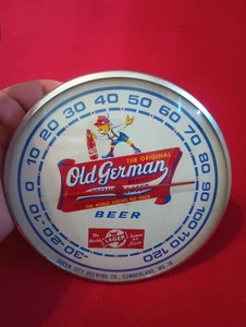 Vintage Old German Premium Lager Beer Advertising Sign 6 Inch Thermometer Nice - Picture 1 of 3