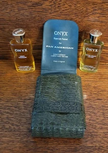 Vintage-PAN AM-Airlines-Onyx Geldbörse für Herren Lentheric mit Köln & Aftershave - Bild 1 von 4