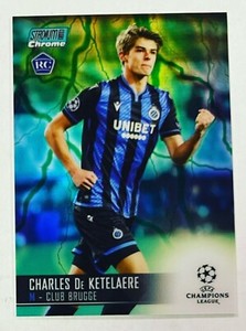 2020-21 Topps Stadium Club Chrome Charles De Ketelaere Aqua Green Electric /150