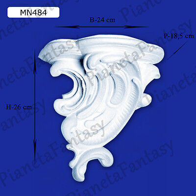 Mensola Reggimensola Capitello In Gesso Ceramico Arredo Interni Stucchi MN484 • 19.90€