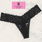 Victoria?S Secret Lacie Lace-Up Thong Panty Size L Black