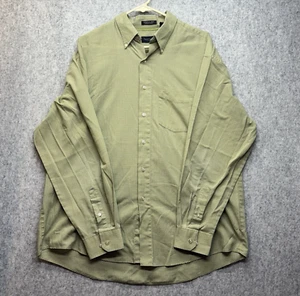 Van Heusen Wrinkle Free Stain Free Green Checkered L 16-16.5 Button-Down Shirt - Picture 1 of 10