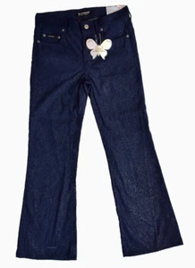 Vintage Y2K L.e.i. Jeans Girl's Size 8 Navy Sparkle Flare Moleskin Pants, NEW - Picture 1 of 7