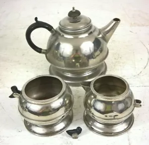 VINTAGE SILVER PLATED COPPER MASTERS PATENT TEAPOT BOWL & JUG - Picture 1 of 12