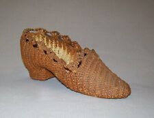 Old Antique Vtg 19th C 1800s Sailor Made Macrame or Ropework Ladies Shoe Nice